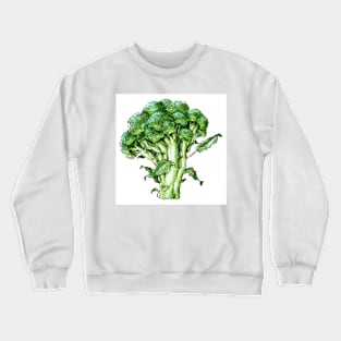 Vegan illustration with green broccoli inflorescence Crewneck Sweatshirt